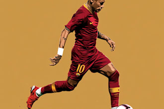 design sport player into vector, illustration ,cartoon football