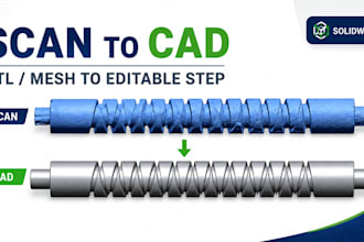 reverse engineer 3d scans and convert stl, obj, mesh to editable step cad