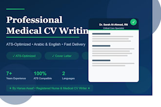 write a professional medical CV, resume and cover letter