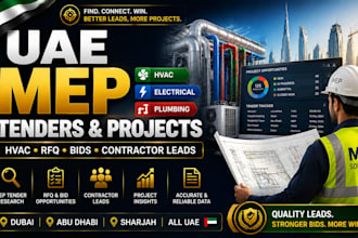 find uae mep tenders, hvac projects, rfqs, bids and contractor leads