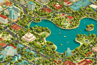 create vector map illustration