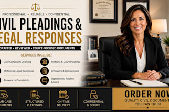 draft civil complaints, motions, answers, pleadings, and legal responses
