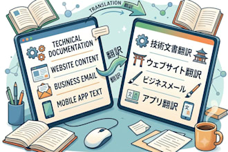 translate english to japanese for IT and web content