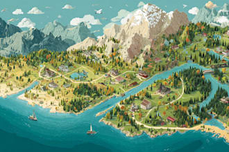 illustrate a vector map illustration