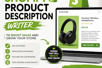 be your shopify product seo description writer to boost sales
