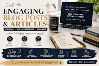 write engaging blog posts and SEO articles