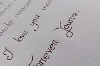 write beautiful romantic letters, love poems, and custom handwriting projects