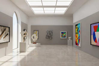do immersive virtual spaces for business,office,education and galleries,showroom
