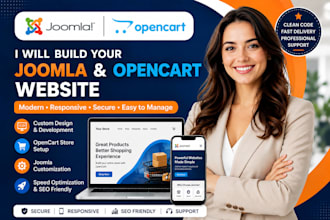 build joomla opencart website ecommerce design development migration