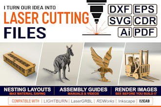 design cad files for laser cutting, dxf, svg and more