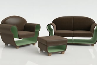 create luxury funiture concepts realistic 3d visualization technical drawing f3d