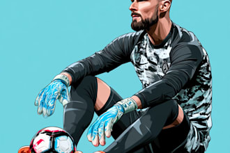 draw sports cartoon illustration from your photos