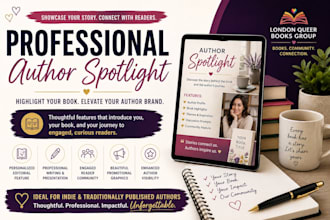 create a professional author spotlight to showcase your book and story