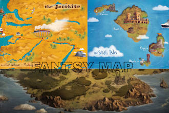 design a custom fantasy, dnd, or site plan map illustration rpg world map