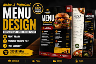 design modern restaurant menu, cafe menu and food flyer