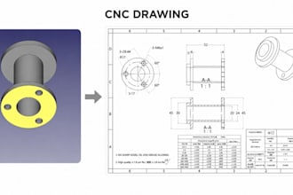 create cnc manufacturing drawings with dimensions, tolerances and shop drawings