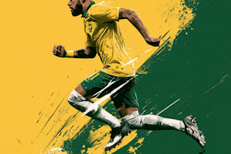 draw football players and sports illustration for fans and teams