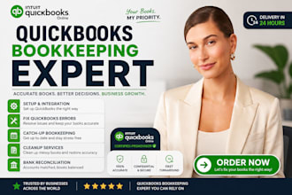 setup fix clean up quickbooks online bookkeeping catchup and bank reconciliation