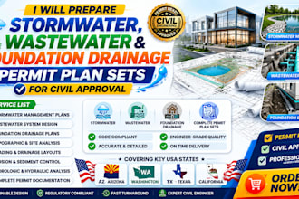 prepare stormwater, wastewater and foundation drainage permit plan sets