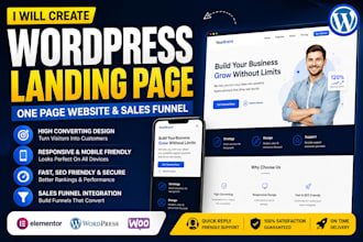 create wordpress landing page design and sales funnel