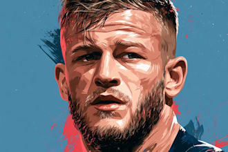 draw sports portrait illustration or poster in vector art