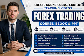 create complete online course content, ebook, video course upload and PPT slides