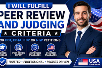 fulfill peer review and judging criteria for eb1, eb1a, eb2, o1 or niw petitions