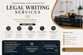write professional legal articles, blogs, case and legal content