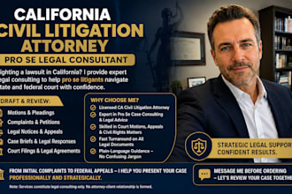 be civil litigation lawyer for defamation, pro se, motion, appeal legal drafting