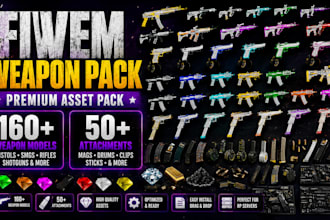 deliver a fivem gun pack with 160 weapons