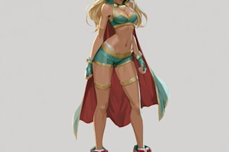 create cute superhero cartoon for you