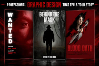 design a professional movie poster for your film within 2hrs
