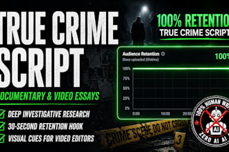 youtube scriptwriter true crime writer video essay script documentary script hq