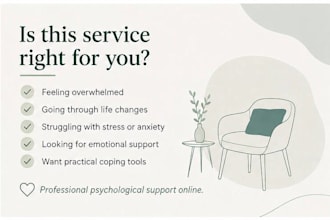 provide online support for anxiety, stress, and life transitions