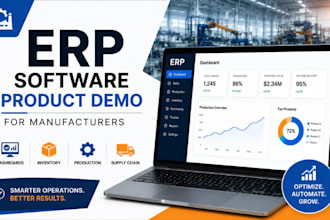 design erp software product demo presentation for manufacturers