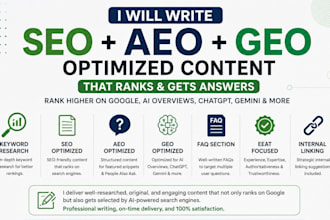 write aeo and GEO optimized SEO content that ranks on google