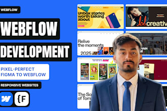develop a webflow website with pixel perfect figma conversion