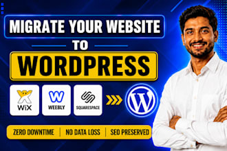 migrate or convert your wix, weebly, squarespace to wordpress with zero downtime