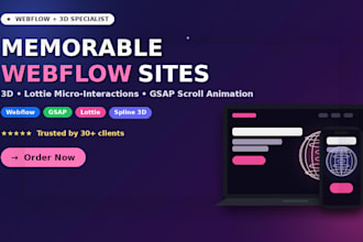 build memorable 3d lottie webflow interactive website with gsap scroll animation