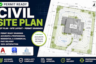 design civil site plan, site layout plan, and permit plan homeowners builders