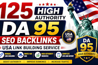 do 125 high authority da95 SEO backlinks USA link building service