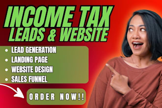 generate quality income tax lead landing page tax website