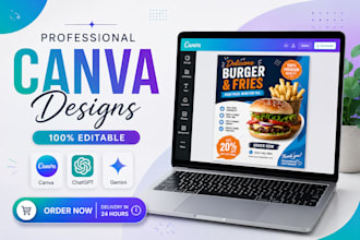 redesign ai generated flyers menus and posters in canva