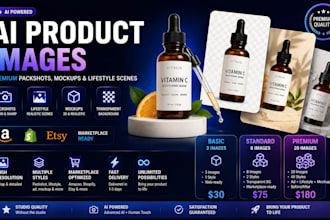 create premium ai product images, packshots and mockups