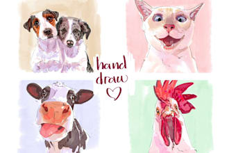draw unique pet watercolor