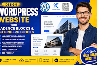 design fast wordpress website with kadence, gutenberg blocks and crocoblock