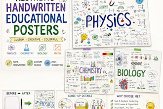 create aesthetic handwritten educational posters