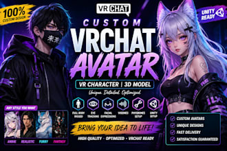 create custom vrchat avatar  VR character 3d model expert