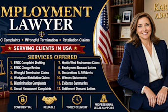 draft and review eeoc complaints, wrongful termination and retaliation claims