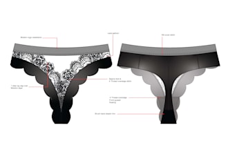 design lingerie, bikini, swimwear tech packs and cad flats